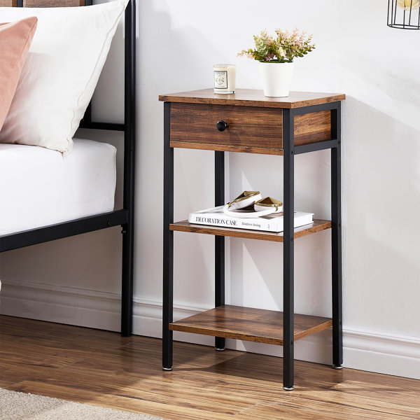 17 Stories Jerriona Steel Nightstand & Reviews Wayfair